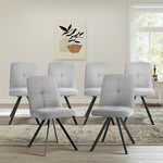 Dining Chair Set of 4,6,8 Grey Linen Fabric Padded Seat Accent