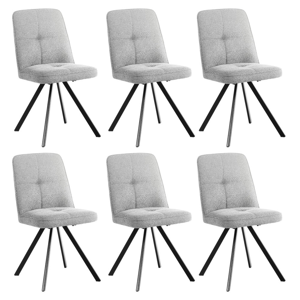 Dining Chair Set of 4,6,8 Grey Linen Fabric Padded Seat Accent