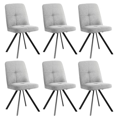 Dining Chair Set of 4,6,8 Grey Linen Fabric Padded Seat Accent