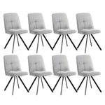 Dining Chair Set of 4,6,8 Grey Linen Fabric Padded Seat Accent