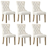 6x Velvet Dining Chairs French Provincial Tufted Beige