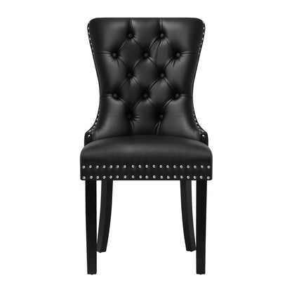 Modern Grey Wooden Frame Dining Chairs with Tufted Upholstery