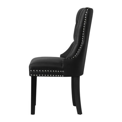 Modern Grey Wooden Frame Dining Chairs with Tufted Upholstery