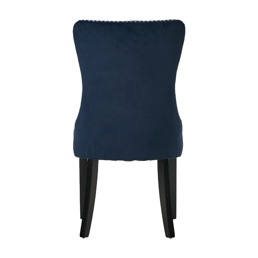 8x Velvet Dining Chair Upholstered French Tufted Blue Fabric Dining Seating