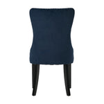 8x Velvet Dining Chair Upholstered French Tufted Blue Fabric Dining Seating