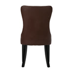 Dining Chair Upholstered French Tufted PU Leather Brown 4&6 Pack