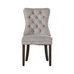 Dining Chair Upholstered French Tufted PU Leather Brown/Grey 2 Pack