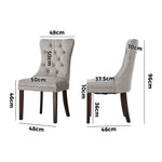 Dining Chair Upholstered French Tufted PU Leather Brown/Grey 2 Pack