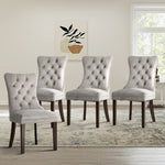 Velvet Dining Chair Upholstered French Tufted Light Grey 4&6 Pack