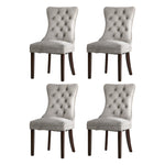 Velvet Dining Chair Upholstered French Tufted Light Grey 4&6 Pack
