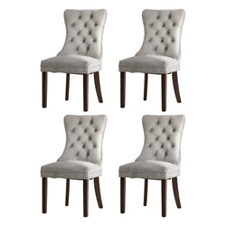 Velvet Dining Chair Upholstered French Tufted Light Grey 4&6 Pack