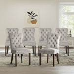 Velvet Dining Chair Upholstered French Tufted Light Grey 4&6 Pack