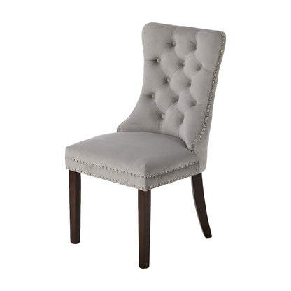 8x Dining Chair Upholstered French Tufted PU Leather Brown/Light Grey Dining Seating