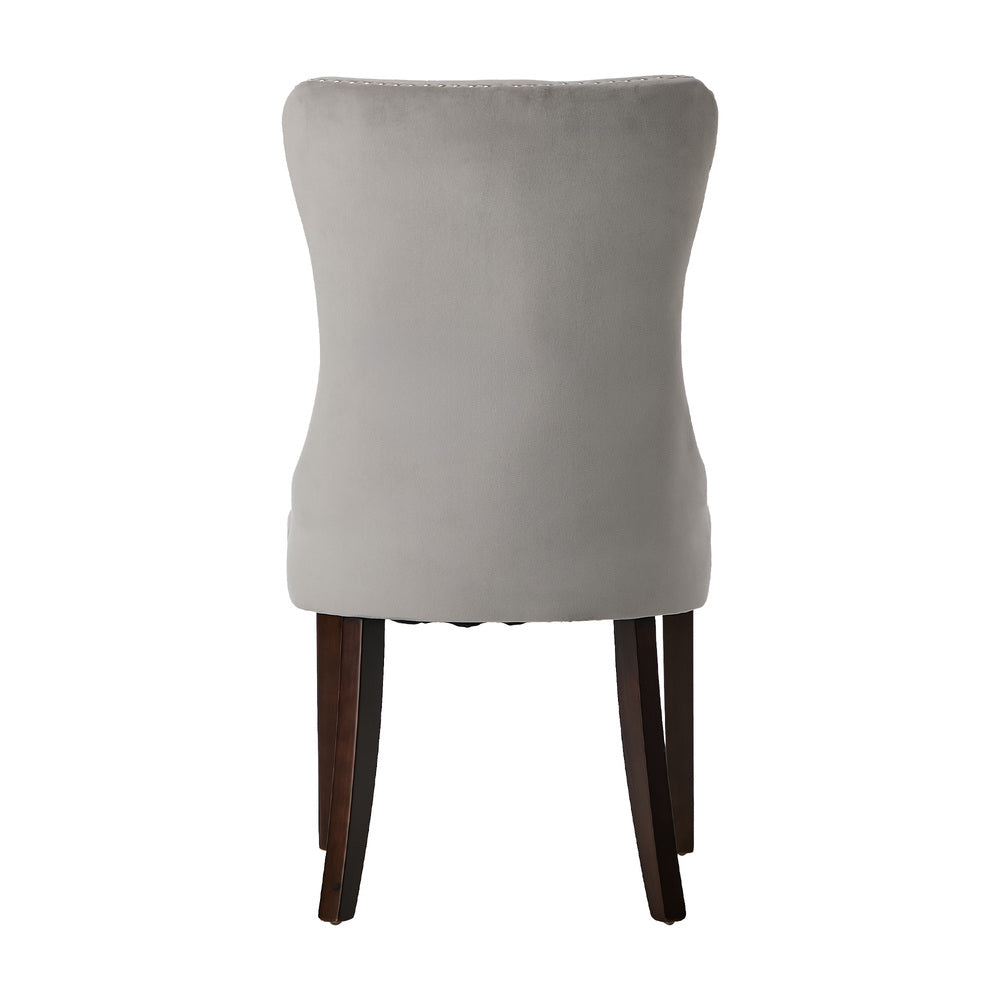 8x Dining Chair Upholstered French Tufted PU Leather Brown/Light Grey Dining Seating