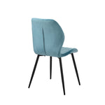 Dining Chairs Padded Seat Armless Velvet Blue
