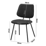 2x Dining Chair Vintage Retro Polyester Dark Grey