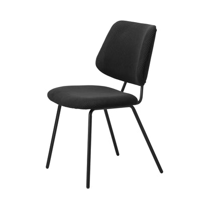 2x Dining Chairs Vintage Retro Polyester Dark Grey Modern Kitchen Lounge Set