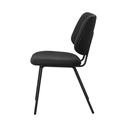 2x Dining Chairs Vintage Retro Polyester Dark Grey Modern Kitchen Lounge Set