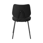 2x Dining Chairs Vintage Retro Polyester Dark Grey Modern Kitchen Lounge Set