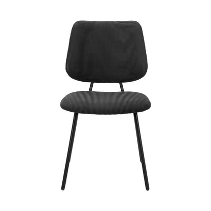 4x Dining Chair Vintage Retro Polyester Padded Dark Grey