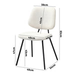 4x Dining Chairs Vintage Retro White Sherpa Padded Kitchen Dining Chairs