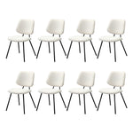 8x Dining Chair Vintage Retro Polyester Padded Dark Grey