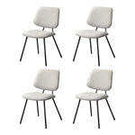 4x Dining Chair Vintage Retro Polyester Padded Dark Grey
