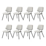 8x Dining Chair Vintage Retro Polyester Padded Dark Grey