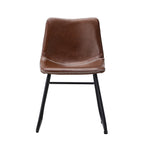 Dining Chairs Retro Padded Seat PU Brown/Grey