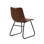 Dining Chairs Retro Padded Seat PU Brown/Grey