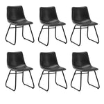 Dining Chairs Retro Padded Seat PU Brown/Grey