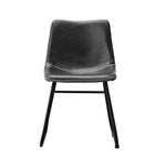 Dining Chairs Retro Padded Seat PU Brown/Grey