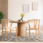 Set of 2 Wooden Dining Chair Wishbone Shaped Chair