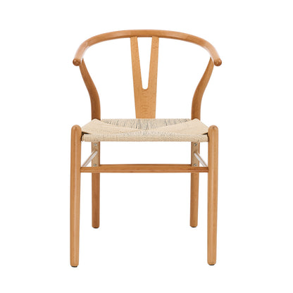 Set of 2 Wooden Dining Chair Wishbone Shaped Chair