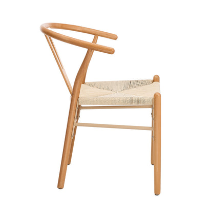 Set of 4 Wooden Dining Chair Wishbone Shaped Chair