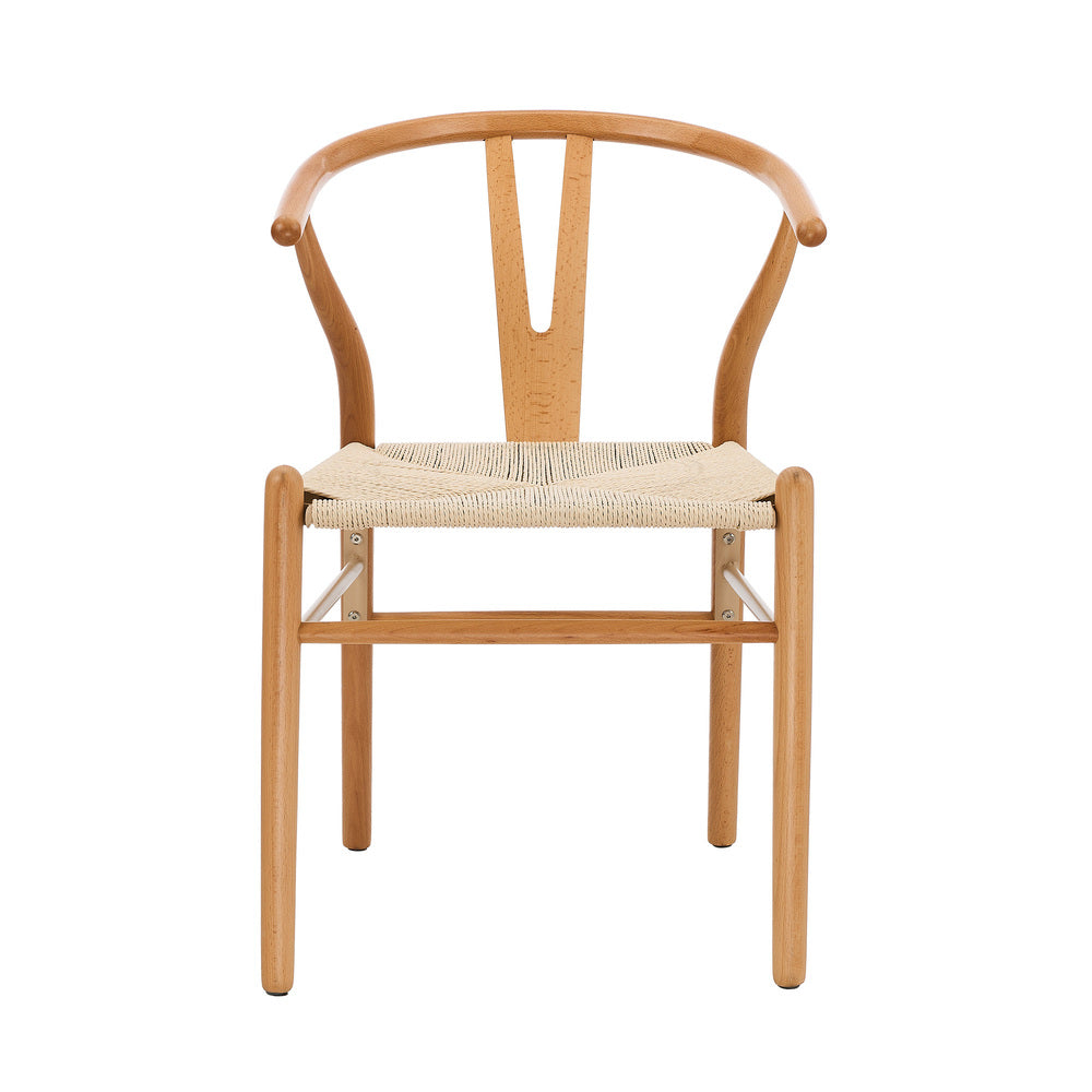 Set of 6 Wooden Dining Chair Wishbone Shaped Chair