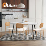 4Pcs/6Pcs Dining Chair Rattan Furniture Sherpa White