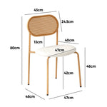 4Pcs/6Pcs Dining Chair Rattan Furniture Sherpa White