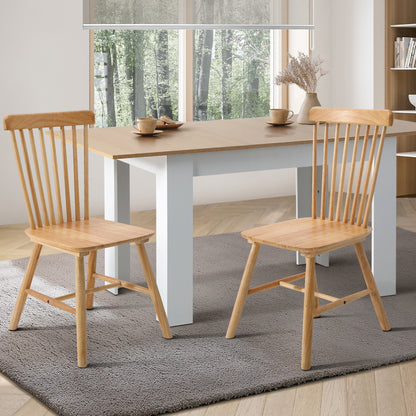 2x Dining Chairs Minimalist Vertical Back Wooden
