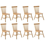 Dining Chairs Minimalist Vertical Back Wooden