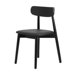 Dining Chairs PU Leather Solid Wood Cafe Lounge Black/Beige