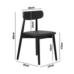 Dining Chairs PU Leather Solid Wood Cafe Lounge Black/Beige