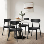 Dining Chairs PU Leather Solid Wood Cafe Lounge Black/Beige