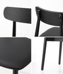 Dining Chairs PU Leather Solid Wood Cafe Lounge Black/Beige