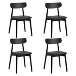 Dining Chairs PU Leather Solid Wood Cafe Lounge Black/Beige