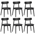 Dining Chairs PU Leather Solid Wood Cafe Lounge Black/Beige