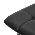 4x Dining Chairs PU Leather Padded Seat Retro Black & Grey