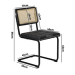 2x Rattan Dining Chairs Cesca Replica Cantilever PU Leather for Dining Room