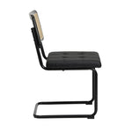 2x Rattan Dining Chairs Cesca Replica Cantilever PU Leather for Dining Room