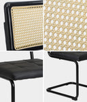 2/4/6x Rattan Dining Chair Cesca Replica Cantilever PU Leather